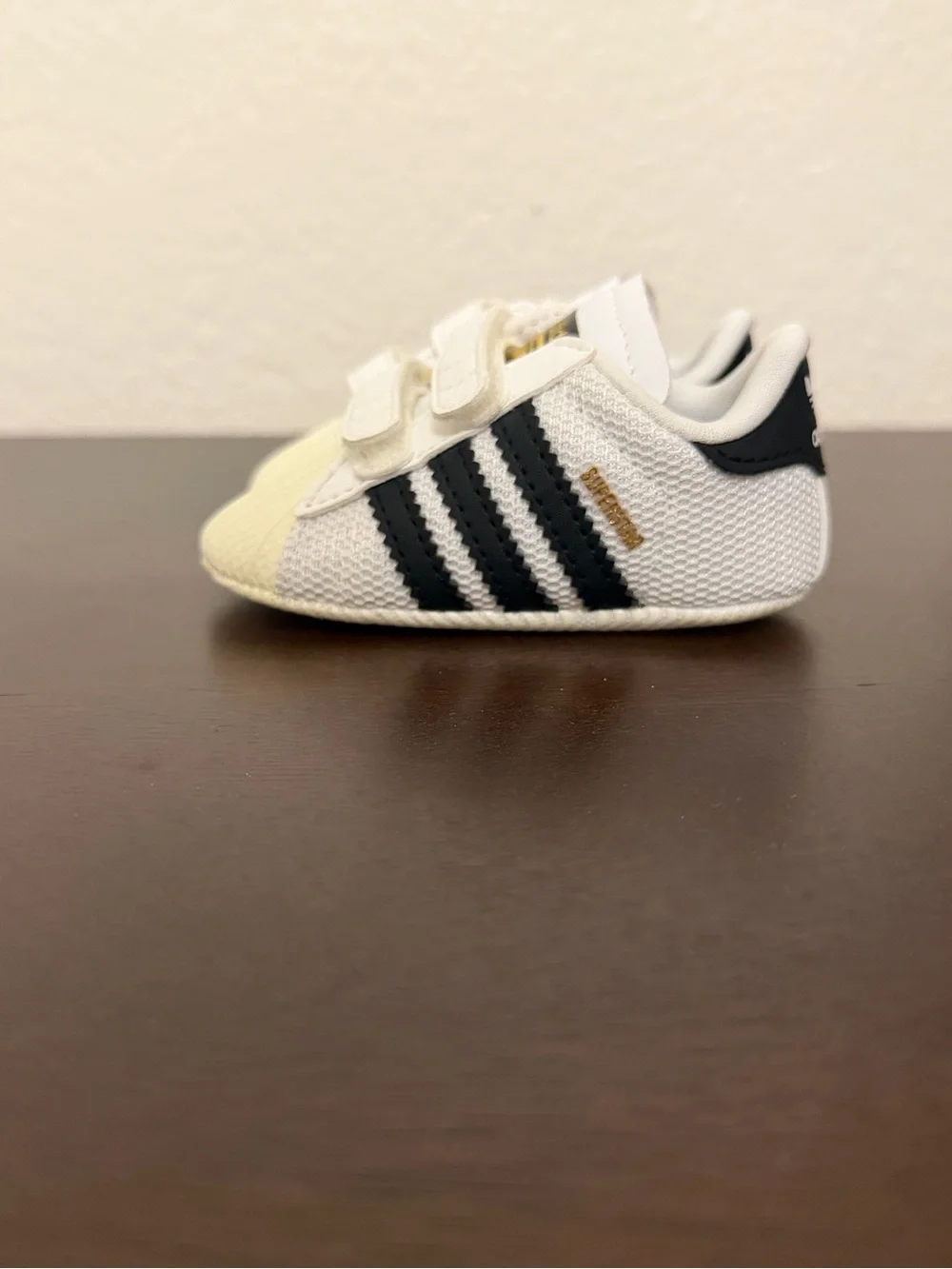 Adidas Superstar Crib Shoes Infant Sz 1K White Black Baby Sneakers NWOT
